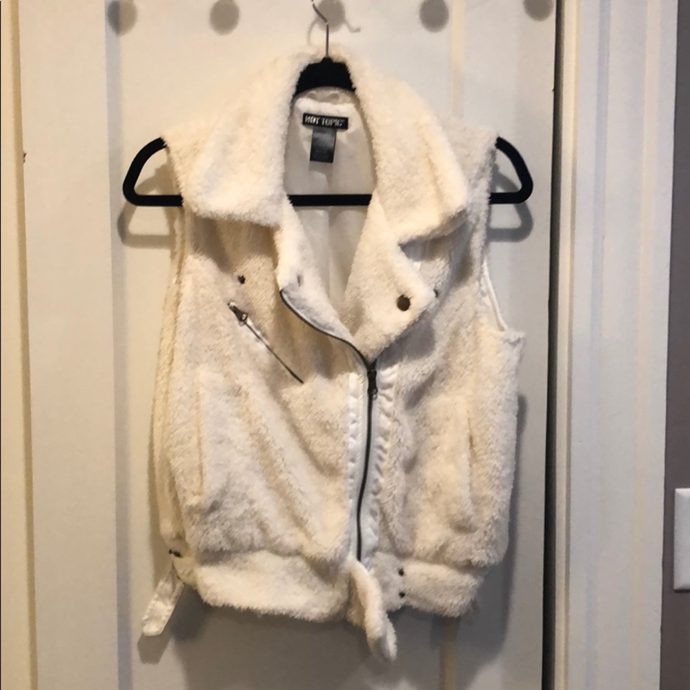White Furry Vest!